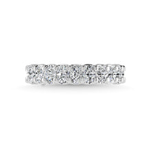 14K White Gold Diamond 2 1/2 Ct.Tw. Oval Shape Three Forth way Wedding Band