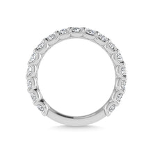 14K White Gold Diamond 2 1/2 Ct.Tw. Oval Shape Three Forth way Wedding Band
