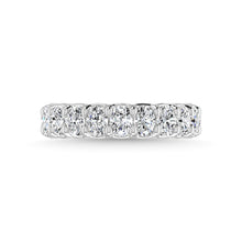 14K White Gold Diamond 3 Ct.Tw. Oval Shape Three Forth way Wedding Band