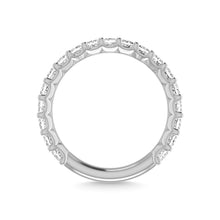 14K White Gold Diamond 1 7/8 Ct.Tw. Princess Shape Three Forth way Wedding Band