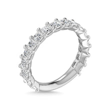 14K White Gold Diamond 2 1/2 Ct.Tw. Princess Shape Three Forth way Wedding Band