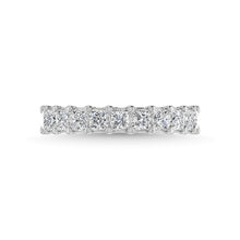 14K White Gold Diamond 2 1/2 Ct.Tw. Princess Shape Three Forth way Wedding Band