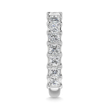 14K White Gold Diamond 2 1/2 Ct.Tw. Princess Shape Three Forth way Wedding Band