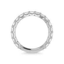 14K White Gold Diamond 2 1/2 Ct.Tw. Princess Shape Three Forth way Wedding Band