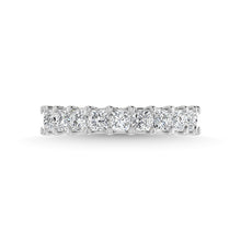 14K White Gold Diamond 3 3/8 Ct.Tw. Princess Shape Three Forth way Wedding Band