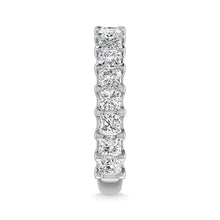 14K White Gold Diamond 3 3/8 Ct.Tw. Princess Shape Three Forth way Wedding Band