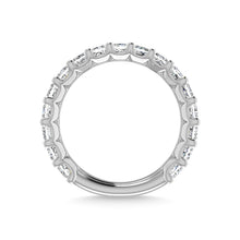14K White Gold Diamond 3 3/8 Ct.Tw. Princess Shape Three Forth way Wedding Band