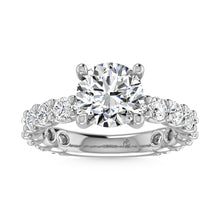 14K White Gold Diamond 3/4 Ct.Tw. Round Shape Three Fourth Way Semi Engagement Ring (1.5ct center)