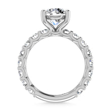 14K White Gold Diamond 3/4 Ct.Tw. Round Shape Three Fourth Way Semi Engagement Ring (1.5ct center)