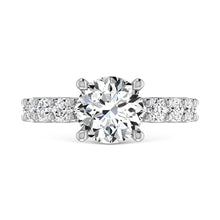 14K White Gold Diamond 2 Ct.Tw. Round Shape Three Fourth Way Semi Engagement Ring (2ct center)