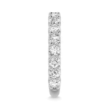 14K White Gold Diamond 7/8 Ct.Tw. Round Shape Three Fourth Way Wedding Band