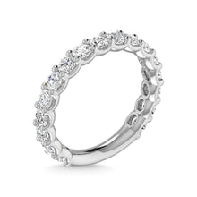 14K White Gold Diamond 1 1/3 Ct.Tw. Round Shape Three Fourth Way Wedding Band
