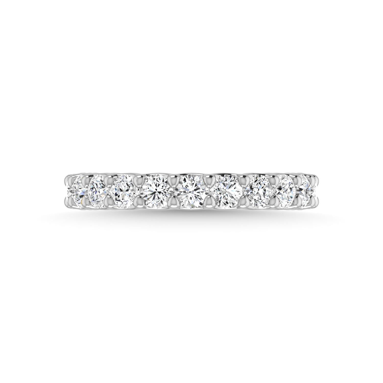 14K White Gold Diamond 1 1/3 Ct.Tw. Round Shape Three Fourth Way Wedding Band
