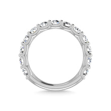 14K White Gold Lab Grown Diamond 1 3/4 Ct.Tw. Round Shape Three Forth Way wedding Band (size 6.5)