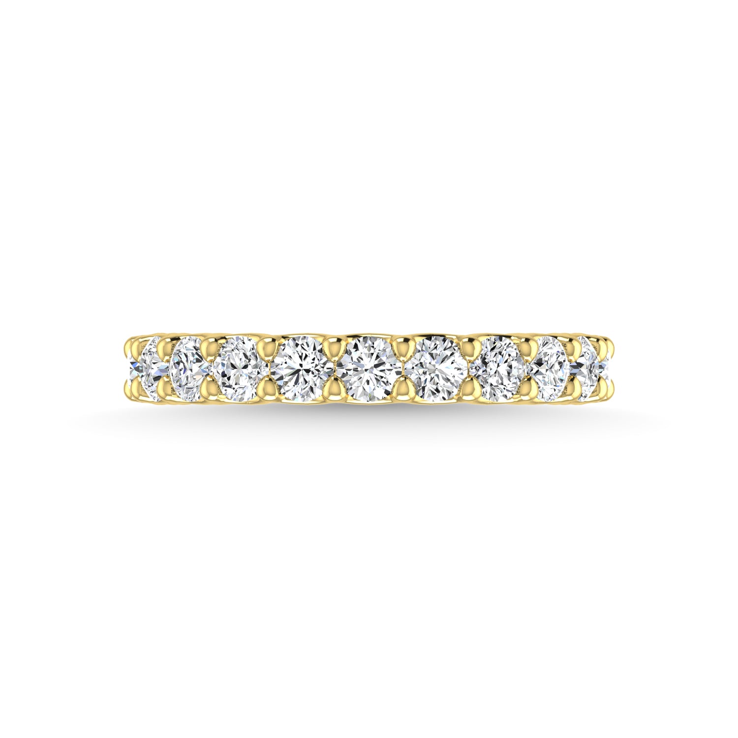 14K White Gold Diamond 1 3/4 Ct.Tw. Round Shape Three Forth Way wedding Band (size 6.5)