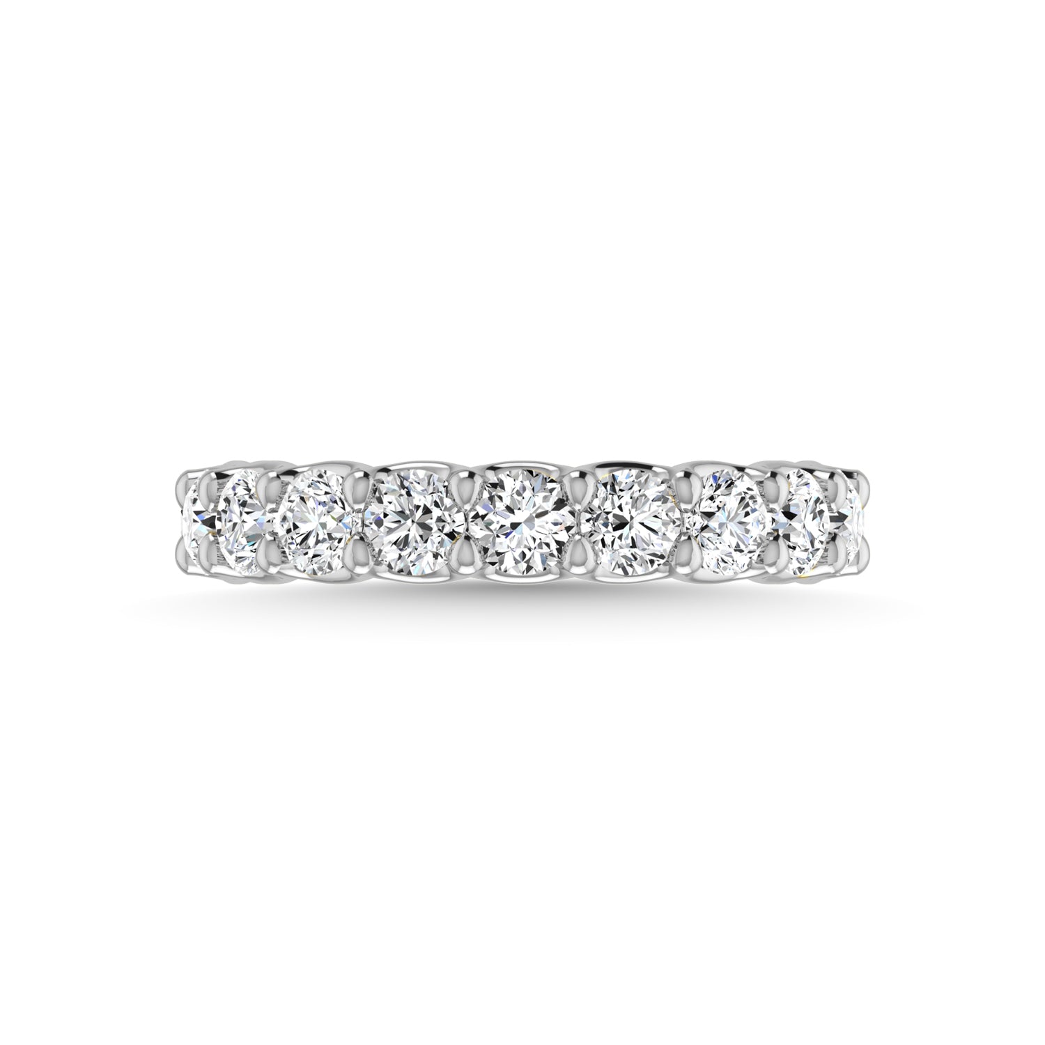 14K White Gold Diamond 2 5/8 Ct.Tw. Round Shape Three Fourth Wedding Band