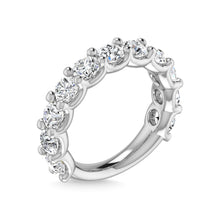 14K White Gold Lab Grown Diamond 3 1/2 Ct.Tw. Round Shape Three Fourth Way Wedding Band