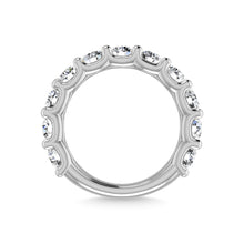 14K White Gold Lab Grown Diamond 3 1/2 Ct.Tw. Round Shape Three Fourth Way Wedding Band