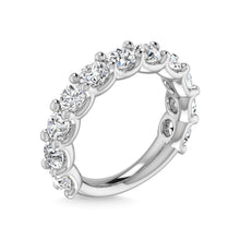 14K White Gold Diamond 3 1/2 Ct.Tw. Round Shape Three Fourth Wedding Band