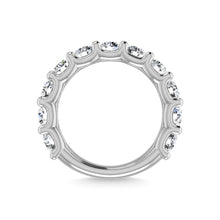 14K White Gold Diamond 3 1/2 Ct.Tw. Round Shape Three Fourth Wedding Band
