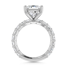 14K White Gold Diamond 3 1/5 Ct.Tw. Princess Shape Three Forth way Engagement Ring (Center 2 ctw)