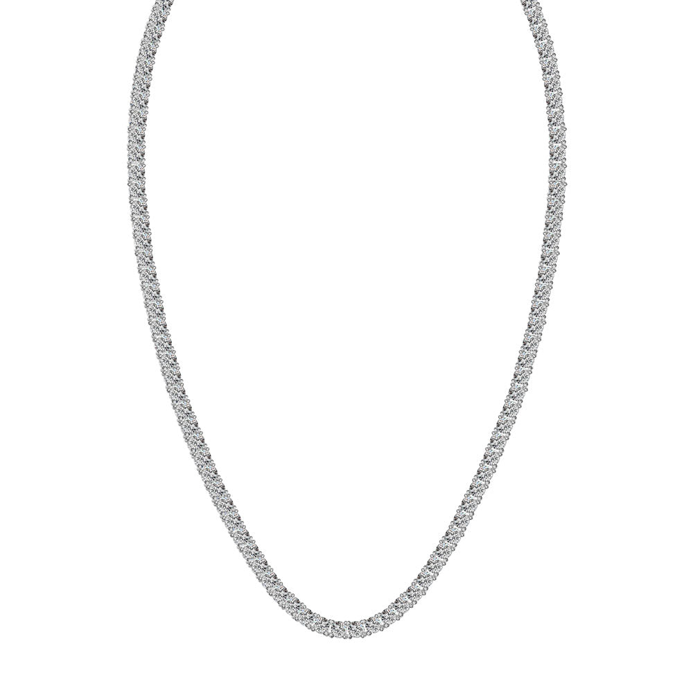 16 Diamond 2 1/2 Ct.Tw. Illusion Necklace With the Look of 10 Ct.Tw.( 1/20 Ct.Tw. Each look ) in 10K White Gold