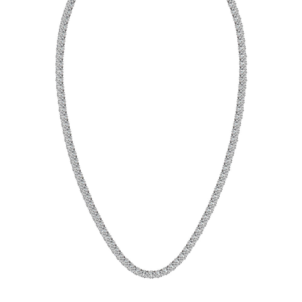 16 Diamond 2 1/2 Ct.Tw. Illusion Necklace With the Look of 10 Ct.Tw.( 1/20 Ct.Tw. Each look ) in 14K White Gold