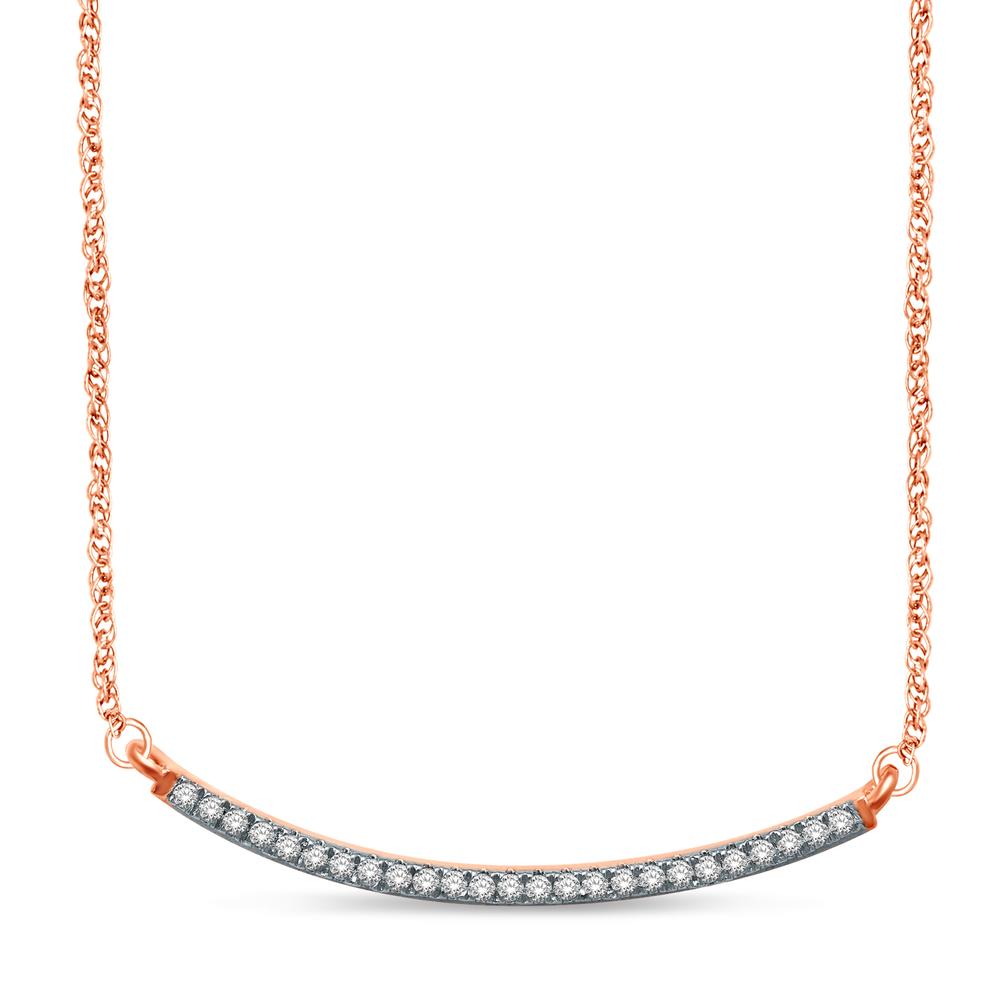 14K Rose Gold 1/6 Ct.Tw. Diamond Stackable Necklace