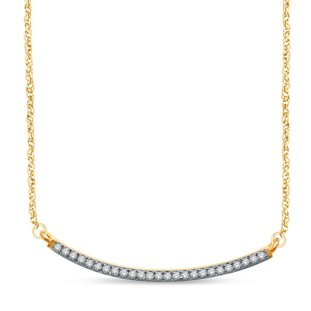 14K Yellow Gold 1/6 Ct.Tw. Diamond Stackable Necklace