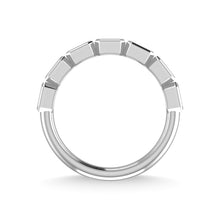 14K White Gold Diamond 1 Ct.Tw. Emerald Shape Half Way East West Bezel Band