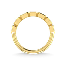 14K Yellow Gold Diamond 1 Ct.Tw. Emerald Shape Half Way East West Bezel Band