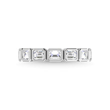 14K White Gold Diamond 1 3/8 Ct.Tw. Emerald Shape Half Way East West Bezel Band