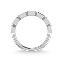 14K White Gold Diamond 1 3/8 Ct.Tw. Emerald Shape Half Way East West Bezel Band